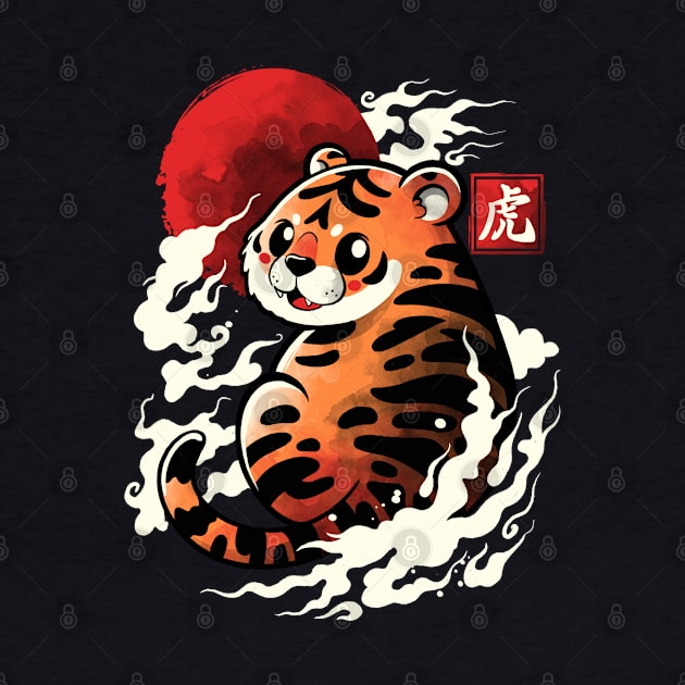 Tiger red sun by NemiMakeit